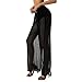 Kiluex Women Sexy See-Through Mesh Long Pants Swimsuit Bikini Bottoms Cover Up Summer Wide Leg Loose Beach Trousers (A-a-Black, M)