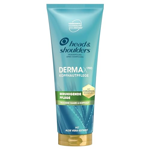 head & shoulders DermaXPro Beruhigende Pflege Leichte Spülung 220ml; Aloe Vera-Extrakt und Ceramide-Komplex; Spendet dem Haar Feuchtigkeit, Beruhigt Trockene, Juckende Kopfhaut, Schützt vor Schuppen