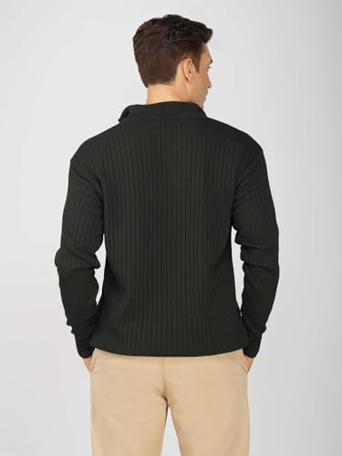 Image of LOQUE Men's Wool Blend Selection Sweater Half Zip High Neck Pullover Warm Casual Winter Wear for Office and Travel