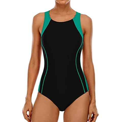CharmLeaks Chlorine Resistant Swimsuit for Women Conservative Training Bathing Suit XL Green Cover