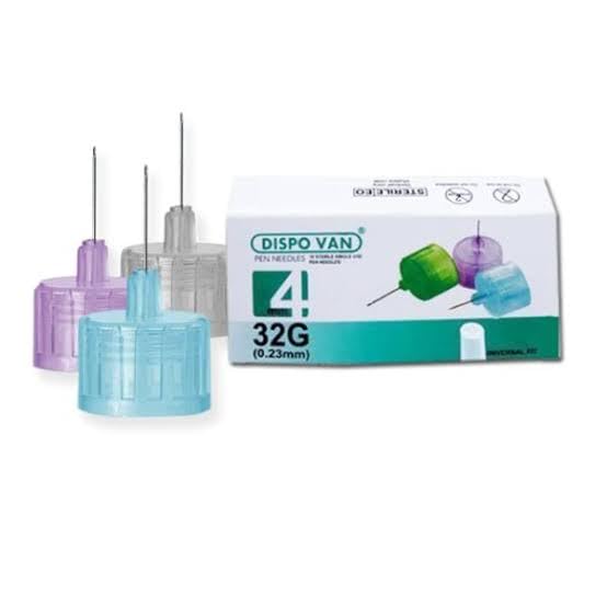 Image of Insulin Pen Needles 32G 4mm, Pack of 30 - Fits All Pens | Ultra-fine 32G 4mm disposable needles, universal fit for all insulin pens. Sterile, single use, low-pain injection.