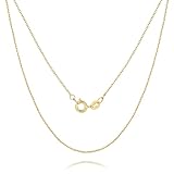 MONA MILANI 14K Gold Necklace for Women & Mens Necklace 14K Gold Chain for Women Mens Chain Elegant Dainty Gold Necklace thin Cable Chain Necklace Chains 1mm 16-26 (22in)