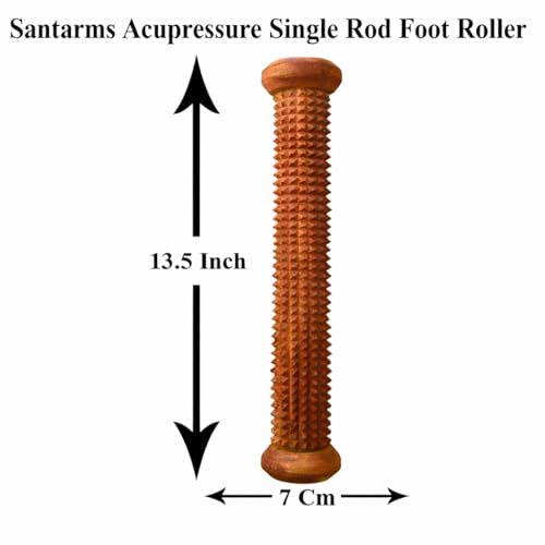 Image of Wooden Acupressure Foot Massager Roller for Pain Relief, Blood Circulation, Stress Relief, Free Feet and Relaxation at Home - 12inch
