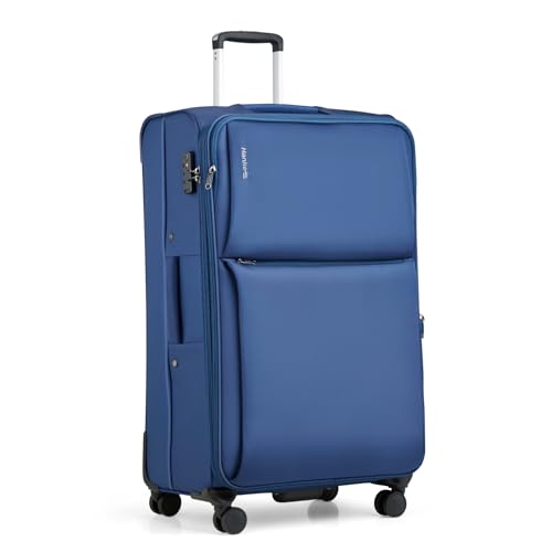 Image of Hanke Softside Expandable Luggage 16 /20 /24 /28 Inch Carry On Luggage for Travel Checked Luggage Suitcases with Wheels TSA Luggage Large Suitcase, Blue, 28 Inch Checked in, Softside Expandable Luggage
