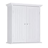 Best Bathroom Cabinet for Your New Bathroom 5 ChooChoo Bathroom Medicine Cabinet 2-Door Wall Cabinet Wood Hanging Cabinet with Adjustable Shelves White