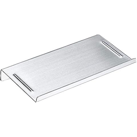 Aothpher Wall Mounted Carbon Steel Bathroom Toilet Phone Holder Shelf, Anti-Slip Style and Silver Brushed Finish Cover