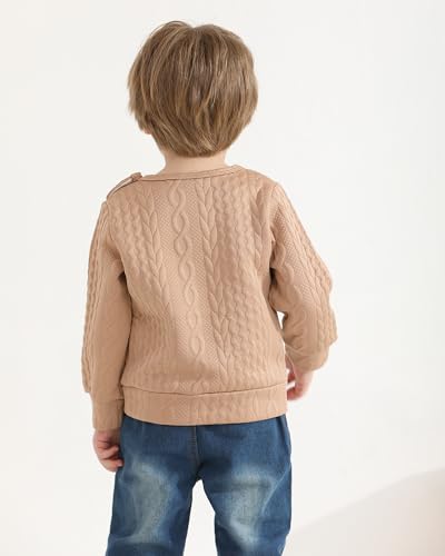Image of NZRVAWS Toddler Baby Boy Clothes Pullover Sweater Ripped Jean Sweatsuit Little Boy Outfit Fall Winter Clothing Set 6M-7T