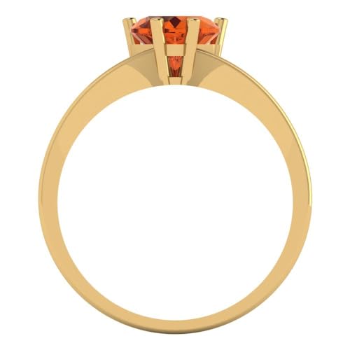 Clara Pucci 1 ctw Women's Engagement Ring | 18K Yellow Gold | 6.5mm Heart Cut Simulated Ruby Solitaire Anniversary Bridal Promise Ring4
