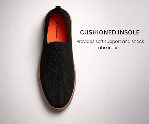 Image of Kraasa Men's Casual Slip-On Loafers | Soft Knitted Upper Breathable Flex Upper | Lightweight Comfort Shoes | TPR Sole
