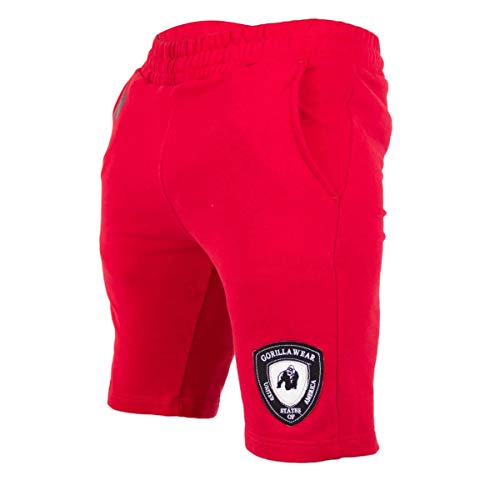 Gorilla Wear Los Angeles Sweat Shorts - rot - Bodybuilding und Fitness Short für Herren, M