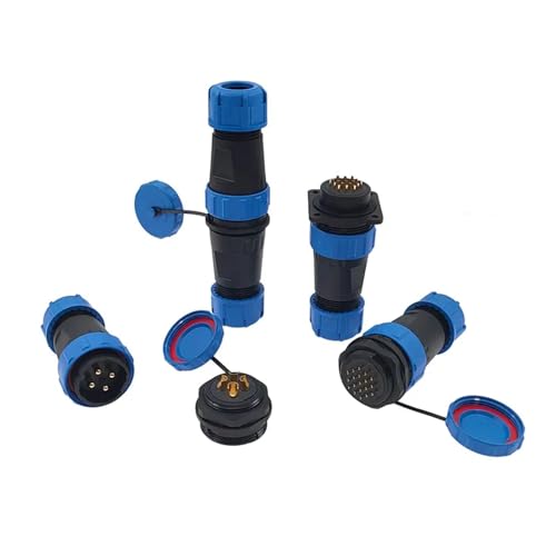 Conector cuadrado SP28 IP68 de 24 pines con tuerca trasera para cable pasamuros 3