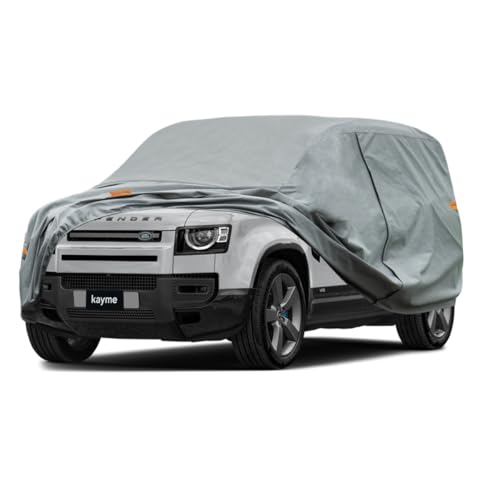 Image of Kayme Heavy Duty SUV Car Cover Custom Fit Land Rover Defender 110 Waterproof All Weather for Automobiles, Full Exterior Covers Sun Rain UV Protection.（Deliver About 3-10 Days）
