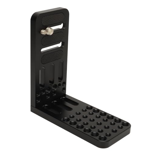 XHTLLO Camera L Bracket Quick Release Plate for Vertical Horizontal Switching with 1/4in 3/8in Screw Hole, Video Mount Plate