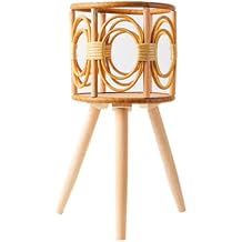 Rattan Indoor Plant Stand Straw Woven Flowers Pot Holder Stool With Legs Floor Planter Baskets Rack Wooden Plant Shelf