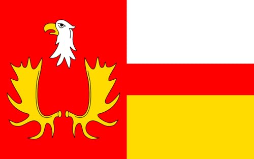 Drapeau gmina Izabelin grand format pour mât extérieur de haute résistance