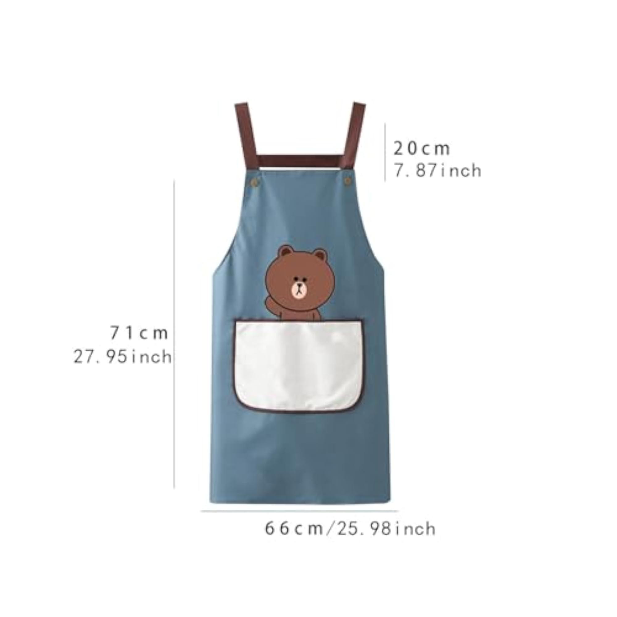 Kitchen Apron with Pockets for Baking, Blue