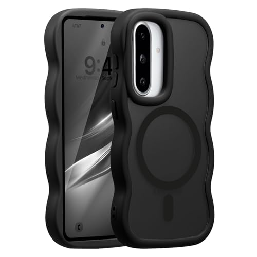 UEEBAI Coque Magnétique pour Samsung Galaxy A36/A56 5G, Wave Frame Étui en Silicone Liquide avec Recharge sans Fil, Housse de Protection Antichoc Souple Bumper Cover...