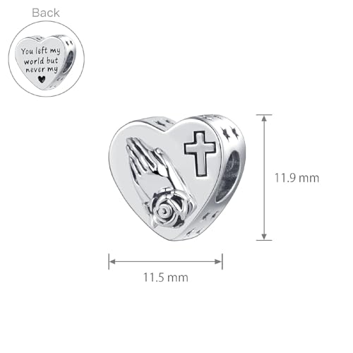NARTGO Praying Hands Cross Memorial Charm for Women Compatible with Pandora Bracelets4