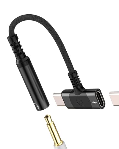 USB C - 3.5mm wbhzWbNA_v^[ (2C1) iPhone 16 Pro Maxp [d|[g Samsung S24 I[fBI AUX P[u Type C Cz DAC [dXvb^[ iPad AndroidAN