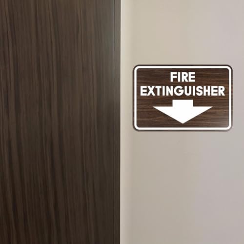 Image of Signs ByLITA Classic Framed Fire Extinguisher (Brushed Silver) - Small 5 Pack