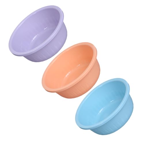Lavabo de plastico redondo LALAFINA con diseno antideslizante y alta resistencia para bano triple juego
