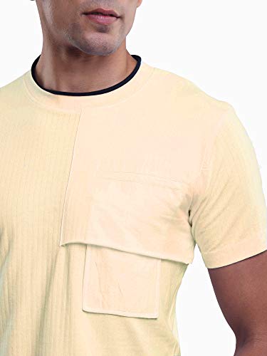 Image of Nick & Jess Men's Slim Fit T-Shirt (MTHS063CDS Beige S(Chest:38in))
