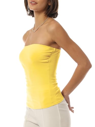 Image of MixMatchy Women's Stretchy Strapless Tube Top Y2K Bandeau Top