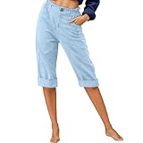 Generisch 2026 Lässige, verkürzte Hose für den Alltag mit Perfekt für das -Styling mit kurzen Ärmeln. Pflegeleicht, Maschinenwäsche oder Handwäsche. (BU2, XXL)
