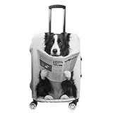 Border Collie Wandkunst, lustige Badezimmer-Dekoration, Border Collie in Toilette, Tier in Toilette, Haustierladen-Kunst, Hundekunst, Hundegeschenk, 1 Gepäckhülle, Stil:, M(22-24inch), Kofferhülle