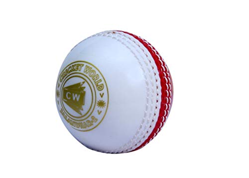 Image of CW Set of 4 Spin Poly Soft PVC White & Red Sports Cricket Ball Practice Ball Poly Ball Synthetic Ball
