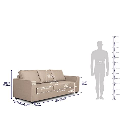 Image of Wakefit Sofa Set | 3 Year Warranty | Sofa 6 Seater, 6 Seater Sofa for Living Room, Wooden Sofa Set, Sofa Set 3+2+1 Seater - Napper(Omega : Pearl)
