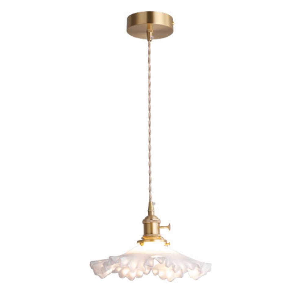 Lampe suspendue en laiton Jadssox luminaire haut de gamme en verre de fleur