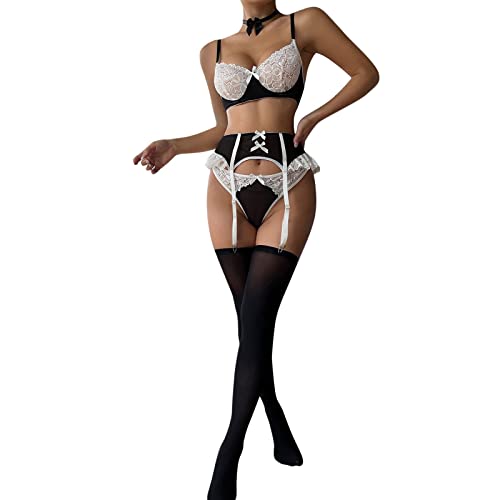 Soutien-Gorge Rassemblement Dentelle Servante avec Anneaux Acier pour Femme