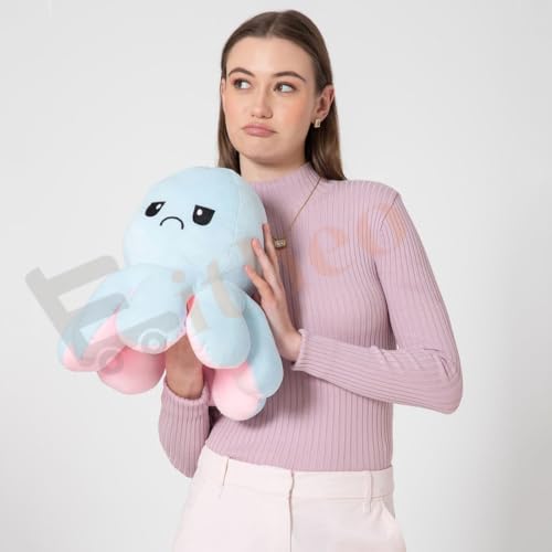 EITHEO Large Octopus Soft Stuffed Animal Toys Lovable hugable Cute Kids Show Your Mood with Help of Soft Toy | Easy Washable | Big-Sky Blue Octopus 50CM