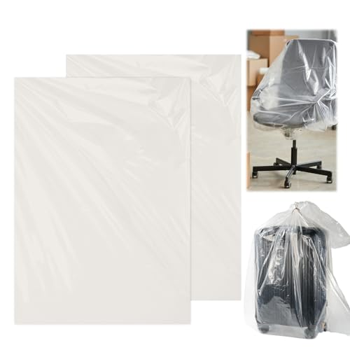 Humtudeit Large Plastic Bags, 2Pack Suitcase Storage Bags 100 * 150cm Heavy Duty Plastic Storage Bags Large Capacity Clear Storage Bags Waterproof Big Bags for Moving Storing(40 * 60 Inches)