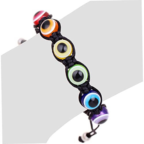 2Pcs Adjustable Rainbow Bead Woven Hand Ornament for Unisex Creative Wrist Decor Durable and Stylish Jewelry4