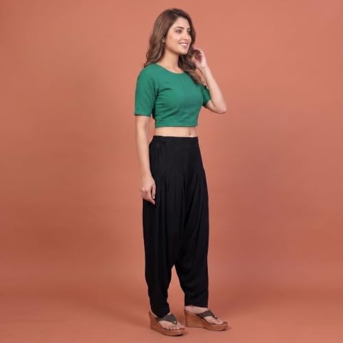 Image of FASHION GALLERY Women's Rayon Relaxed Fit Patiala Salwar with Full Length Drawstring Closure Type and Flexible Waist | Patiala Pant for Woman Free Size Fit Upto XXL