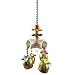 Hypeety Bird Bells Toy Hanging Cage Bell with Sweet Sound Colorful Wood Beads Bells for Lovebirds African Greys Cockatoo Macaw Parakeet Cage Hanging Perch Toy (Bell Toy-4 Bells)
