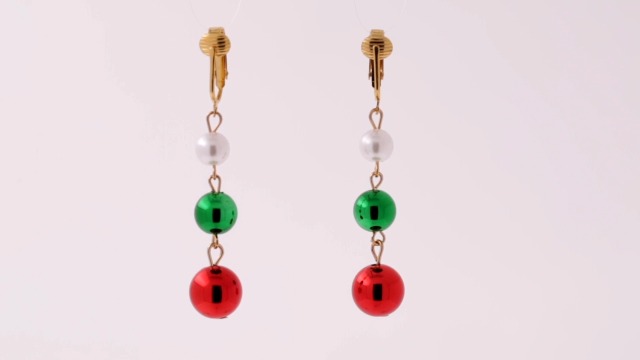Aros Aloha Clip On Dorados Navideños Sin Perforación miniatura 3