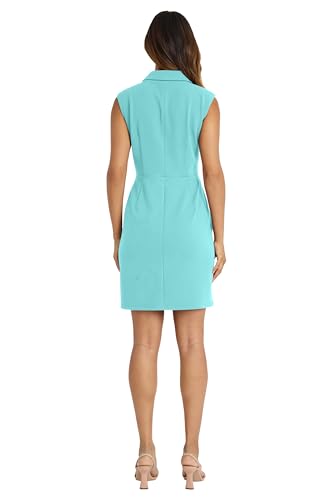 Image of Donna Morgan Women's Lapel Collared Career Sheath Dress Office Workwear Desk to Dinner Event Reception Ceremony