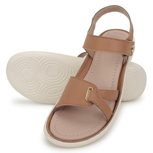 Image of LENSBURY Women Stylish Slippers Flip Flops Cream Flat Slip on Sandals I Stylish and Casual I Comfortable & Lightweight LBFL35