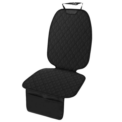 AiQInu Autositzschoner für Kindersitzunterlage, ISOFIX Sitzschoner Auto Kindersitz Rutschfester und Wasserdichter mit Dicker Polsterung und 2 Netztaschen für Ledersitze