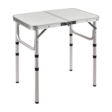 RedSwing Small Folding Table Portable 2 Feet, Small Foldable Table Adjustable Height, Lightweight Aluminum Camping Table, 15.7 in x 23.6 in x 19 in Cover