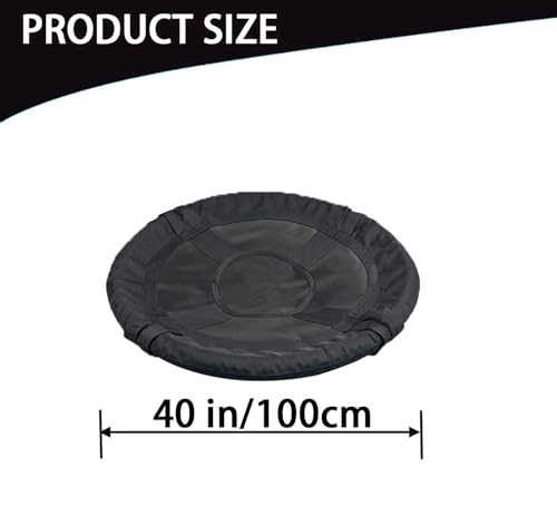 Image of 40-Inch Tree Swing Replacement Fabric，Saucer Swing Replacement Cover，Round Saucer Swing Seat Cover, Oxford Fabric(Black, 40) (Black, 40 inch)