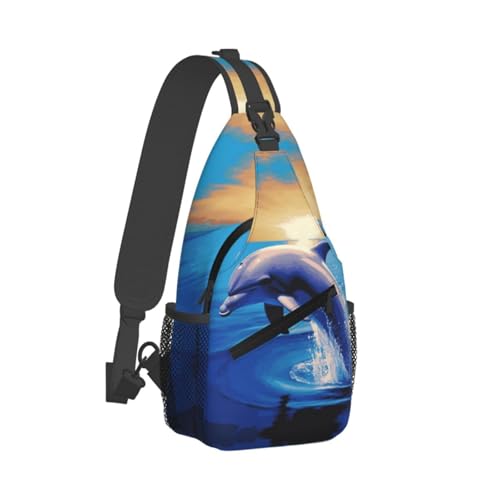 Morrales tipo bolso Cross Chest Sling Bag Elegant Dolphin miniatura 7