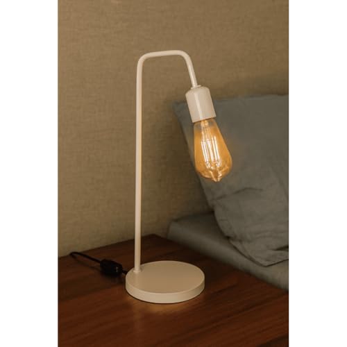 Luminária De Mesa Abajur de Cabeceira L De Quarto Sala Retro Vintage Industrial Moderno Bivolt (Branco)