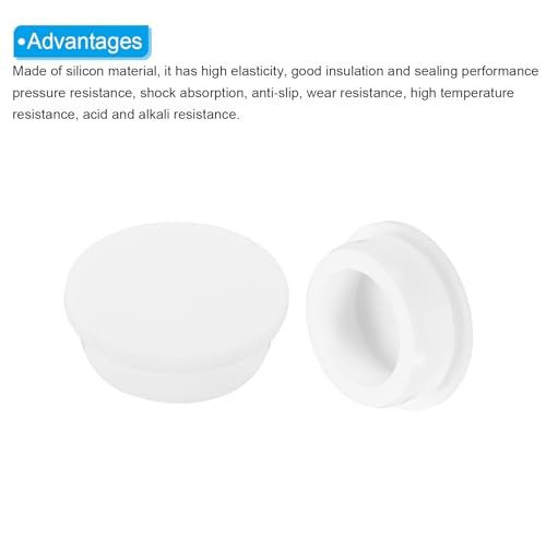Image of MECCANIXITY 3pcs T-Shaped Silicone Plugs 51.3mm 2 Inch Dia Snap in Plug Hole Seal Cover Round Rubber Stopper for Kitchen Rubber Bulkheads Waterproof Sealing Plugs White