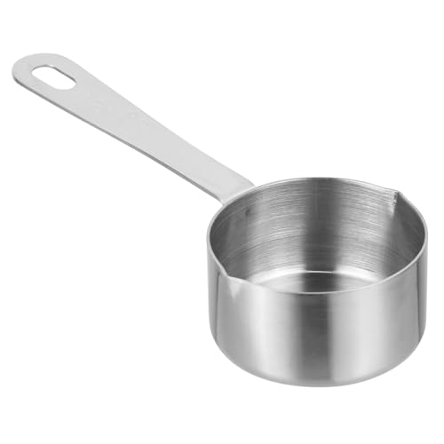 SAFIGLE Cucchiaio da Salsa in Acciaio Inossidabile Utensile da Cucina Ergonomico e Multifunzione per Misurare Latte Zuppe e Salse Resistente e Facile da Appendere