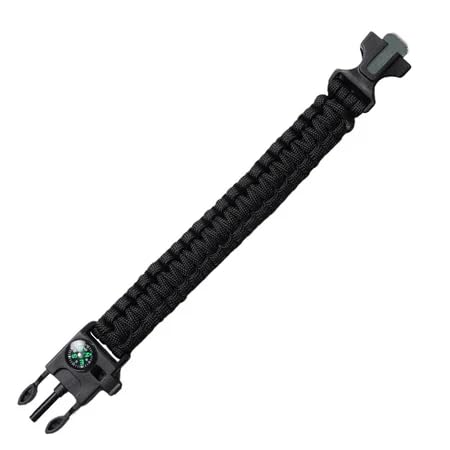 Pulseira Paracord 5 em 1 Multifuncional Bússola Apito Camping Trilhas