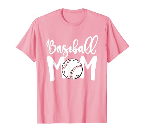 Cute Baseball Mom White Print Softball Mom Mother's Day Camiseta